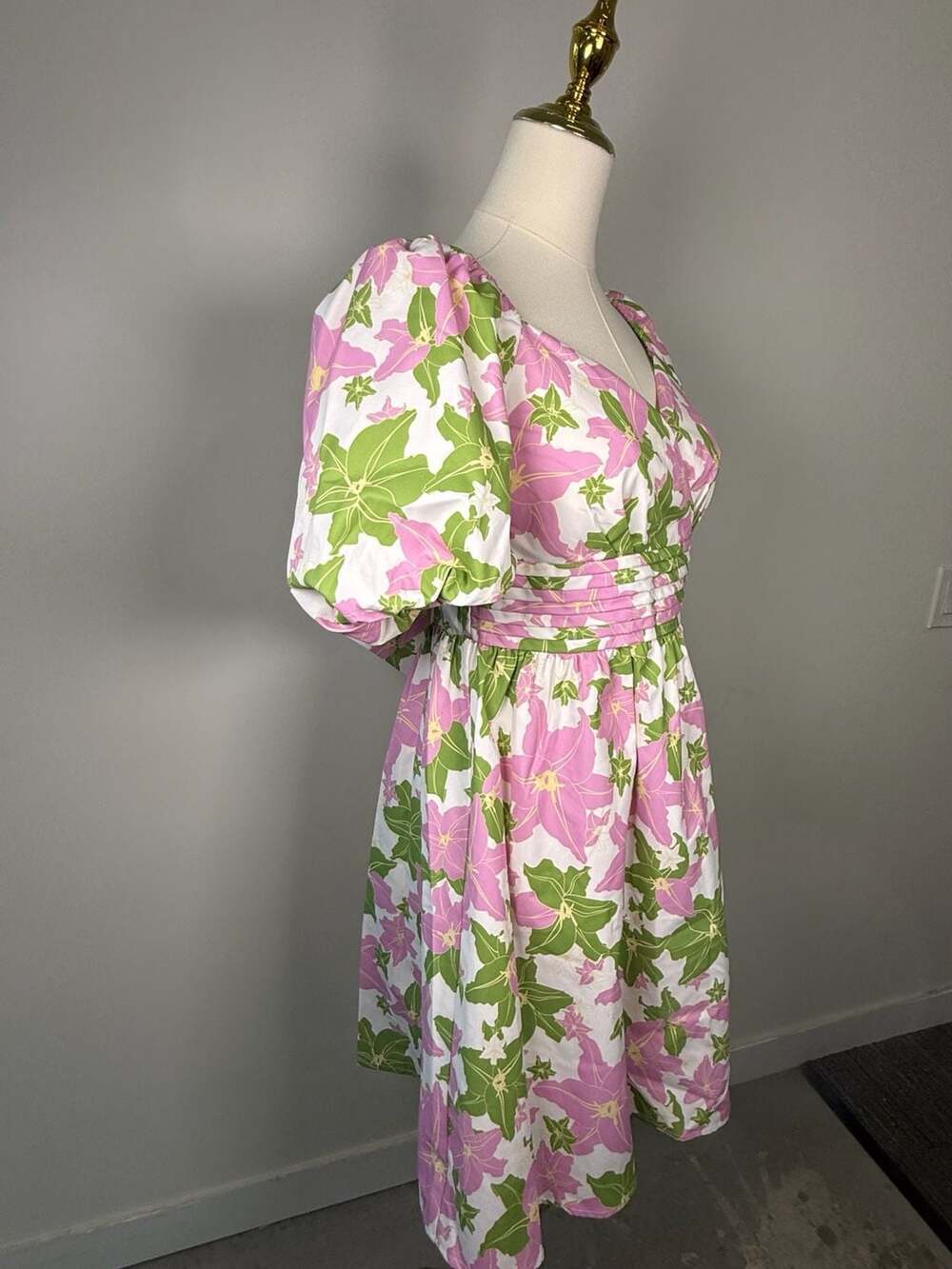 Kinsley + Zoey Levana Floral Puff Sleeve Bow Back Dress - Picture 3 of 8